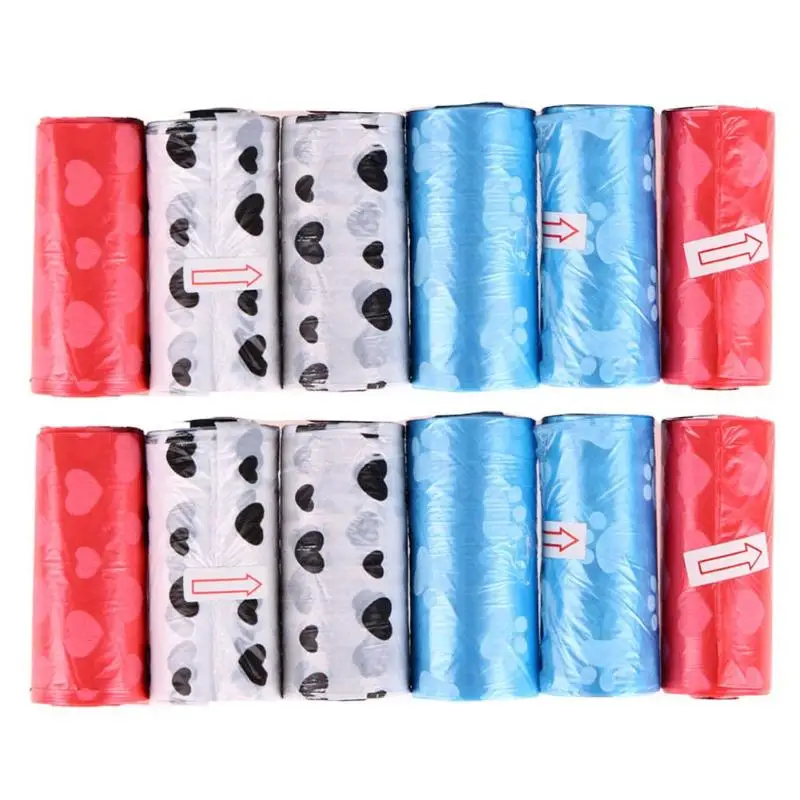 

12 Rolls Printed Dog Poop Bag Pet Garbage Bags Dogs Waste Pick Up Clean Bag for Dogs Cats Outdoor Litter Storage Bag Pet Product