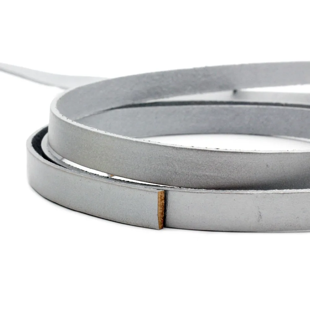 

1 Yard 10mm Flat Leather Strip 10mmx2mm Genuine Cow Hide Leather Strap for Bracelet Making Watchband