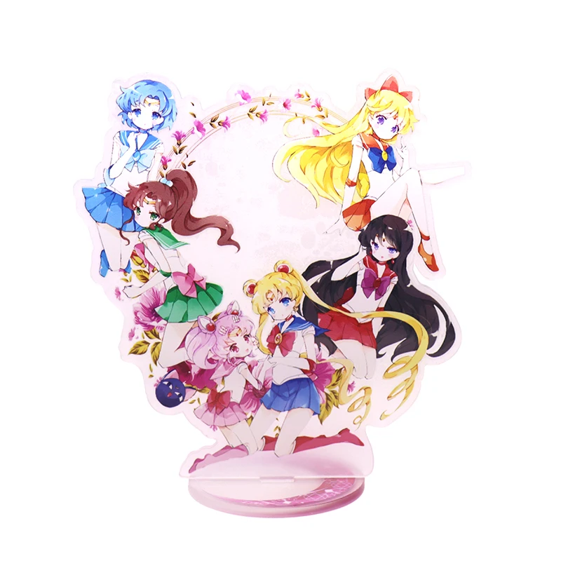 

Japan Anime Sailor Moon Tsukino Usagi Cosplay Cartoon Double Side Acrylic Stand Figure+Base Model Plate Desk Decorat Xmas Gifts