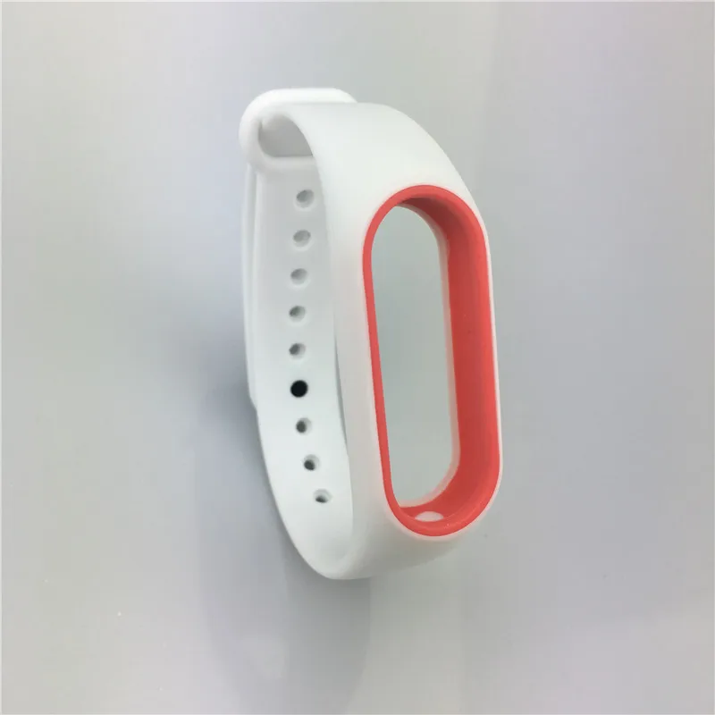 Силиконовый браслет для Xiaomi mi band 2 mi band 2 браслеты на ремешке двухцветные сменные браслеты для оригинальной mi band 2 - Цвет: White