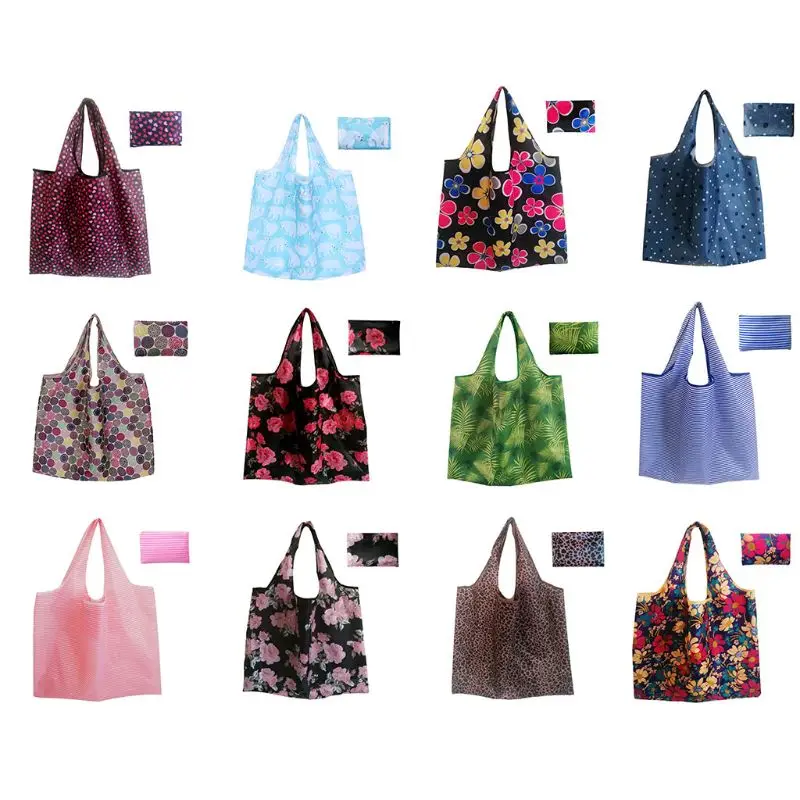 

12 Colors Cute Lady Foldable Recycle Bag Eco Reusable Shopping Bag Large Capacity Organizer Women Shopping Tote Pouch Handbags