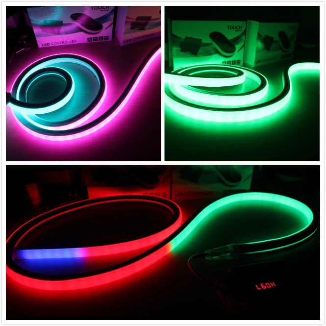 

50m 24v dynamic led pixel flex neon light Square Topview 18x18mm programmable rgb neon flexible strip 5050 smd dmx outdoor tape