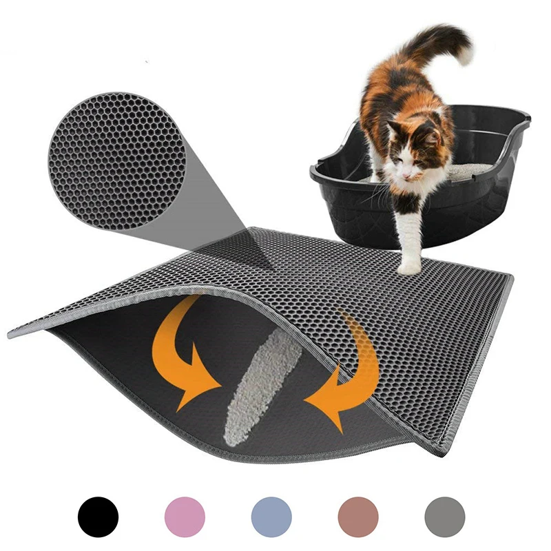 

Pet Cat Litter Mat Waterproof EVA Double Layer Cat Litter Trapping Pets Mat Pad Bottom Non-slip Pet Litter Cat Mat Floor