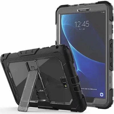 Для samsung Galaxy Tab A A6 10,1 T580 T585 чехол прочный защитный чехол Duty бронированная подставка чехол для samsung Tab A 10,1 T580 - Цвет: Clear Gray