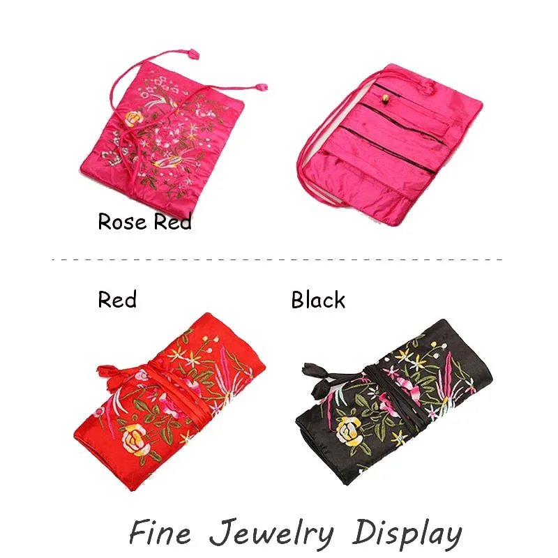 Chinese Wind Silk Multifunctional Jewelry Organizer Pouches 3 Zipper Bag Ring Bar Silk Embroidery Flower Bird Travel Roll Bag Chinese Wind Silk Multifunctional Jewelry Organizer Pouches 3 Zipper Bag Ring Bar Silk Embroidery Flower Bird Travel Roll Bag