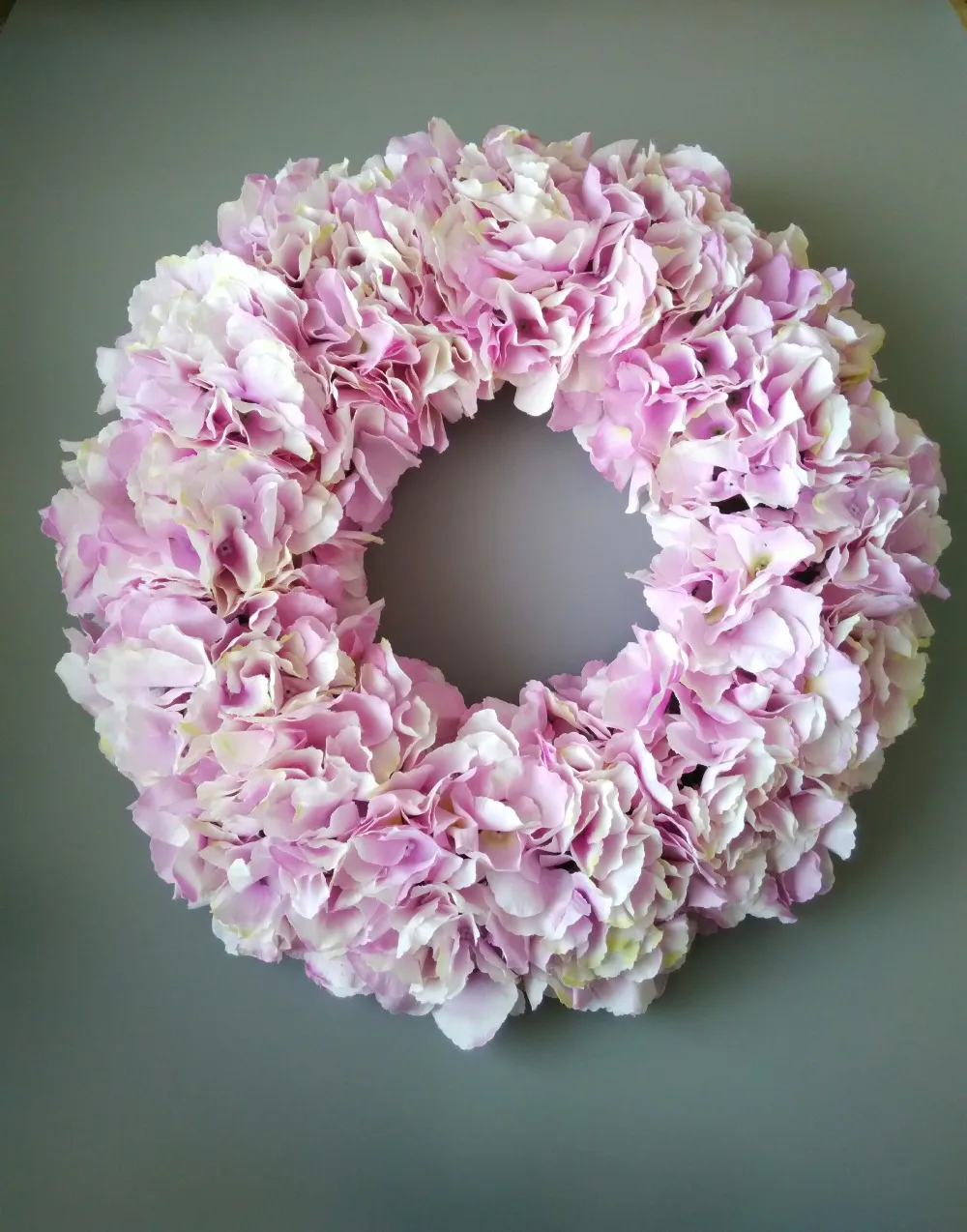 Image wedding decorative wreaths,dream pink hydrangea wreaths,front door wreath 16 inches, party birthday decoration flowers