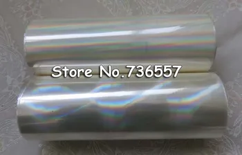 

2 rolls Holographic foil plain & oblique rainbow transparent foil hot stamping on paper or plastic 16cm x 120m