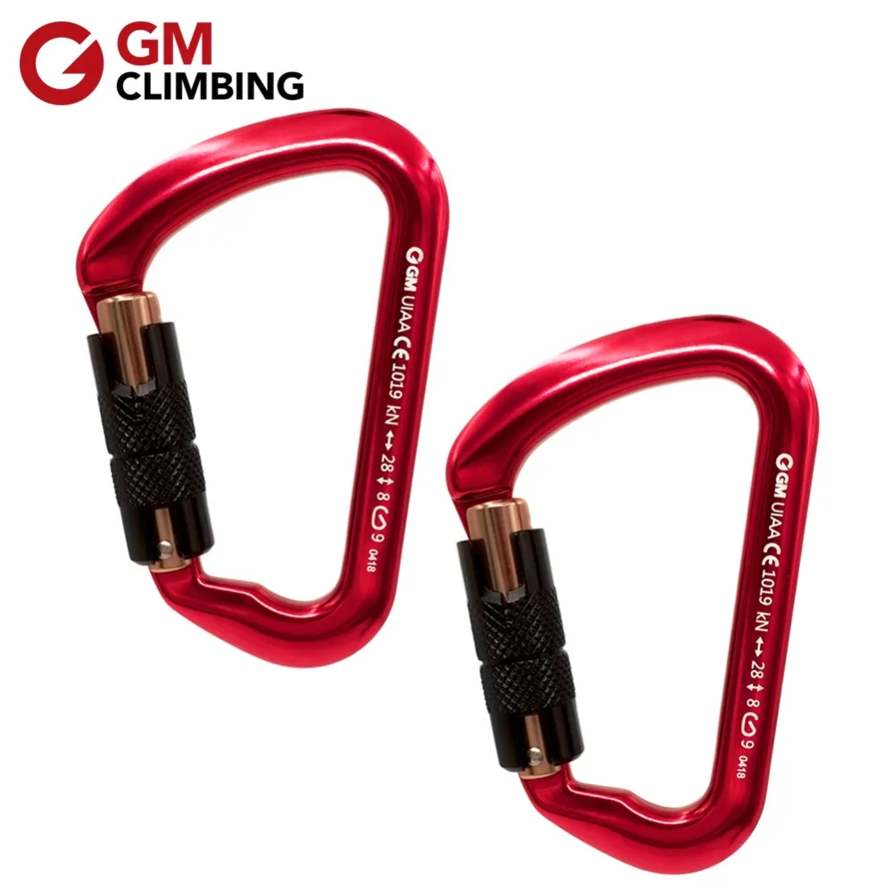 

GM CLIMBING Carabiner 28kN Auto Locking D Lock Buckle CE / UIAA Arborist Rappelling Rescue Survival Mountaineering Equipment