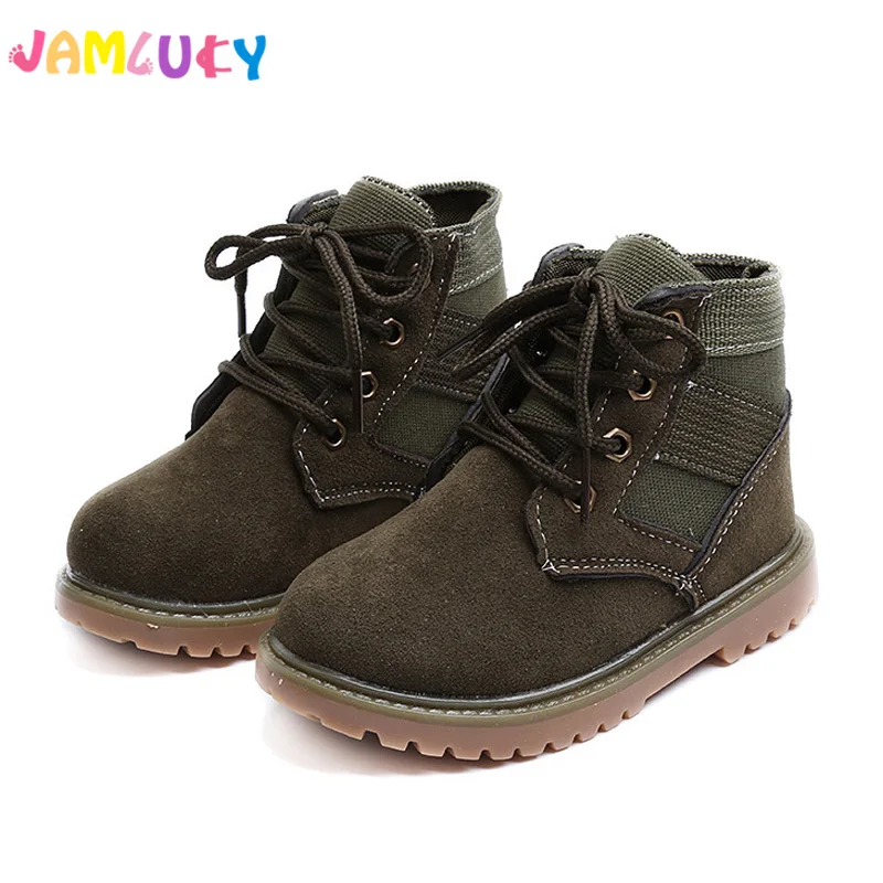 Goede Kinderen Winter Sneeuw Schoenen Voor Jongen Martin Laarzen 2018 Fall Nieuwe Kinderen Lace Up Warm Pluche Laarzen Voor meisjes Korte Kid Winte Boot