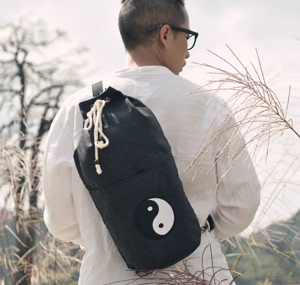 Сумка монах шаолин даосский рюкзак Тай Чи сумки даосизм кунг-фу Боевые искусства сумки черный Высокое качество
