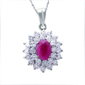 

Collares Collier Qi Xuan_Red Stone Flower Pendant Necklaces_Real Necklaces_Quality Guaranteed_Manufacturer Directly Sale