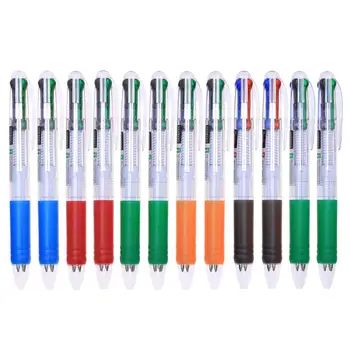 

12Pcs/set Novelty Multicolor Ballpoint Pen Multifunction 4 In1 Colorful Stationery Creative School Supplies Touch Pen School