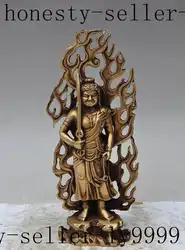Рождество Китайский Тибет буддизм латунь Экзорцизм Держите меч бессмертных Бог статуя Будды Хэллоуин