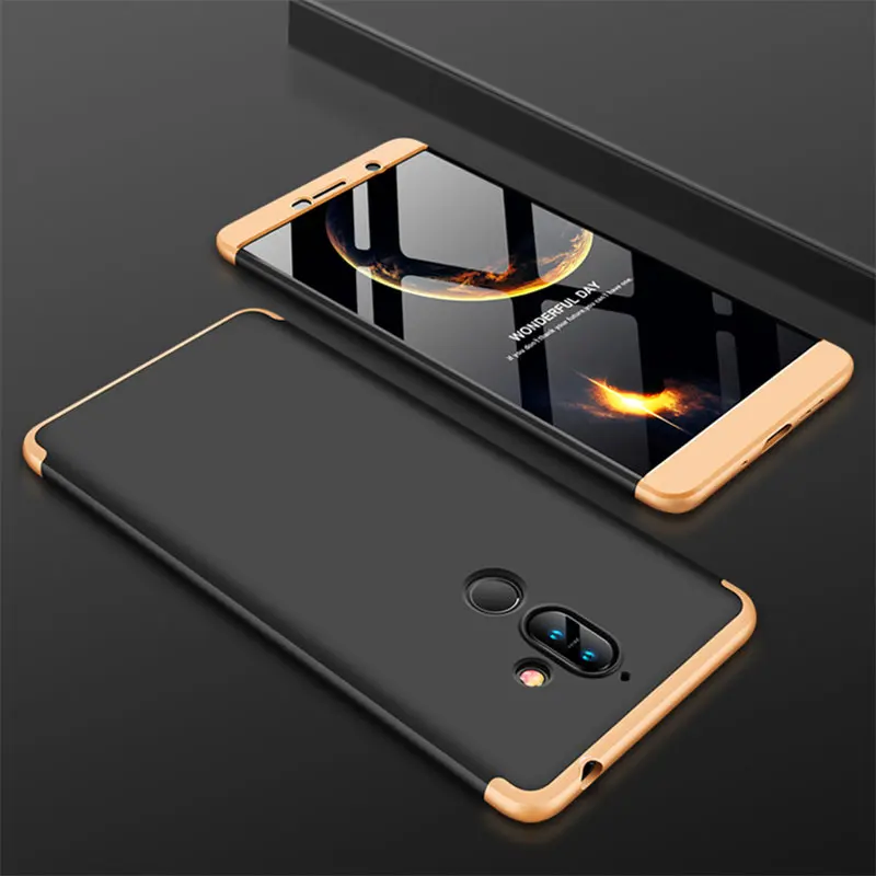 For Nokia 7Plus 7 Plus Case 360 Degree Protected Full Body Phone Case for Nokia 7 Plus Shockproof Cover + Glass Screen Protector