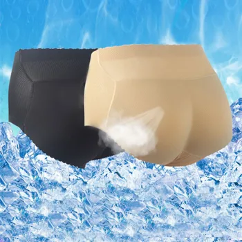 

Women Sponge Padded Shorts Briefs Underwear Lady Push Up Middle Waist Panties