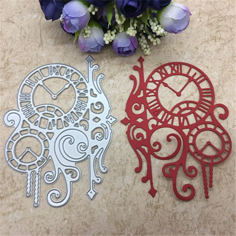 

beautiful Clock Metal Cutting Dies Stencil Scrapbooking Photo Album Card Paper Embossing Craft DIY