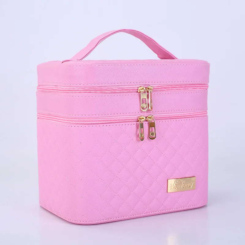 pink makeup bag Летящие птицы Для женщин косметических дизайнер Портативный Макияж косметичка; сумка большой Ёмкость PU косметичка Для женщин посвятить - Цвет: pink makeup bag