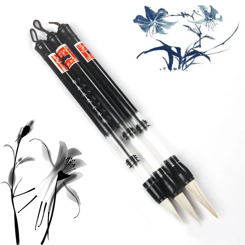 Регулируемая поршневая водная ручка-кисть для письма Китайская каллиграфия для начинающих шерстяная и шерстяная ручка для волос