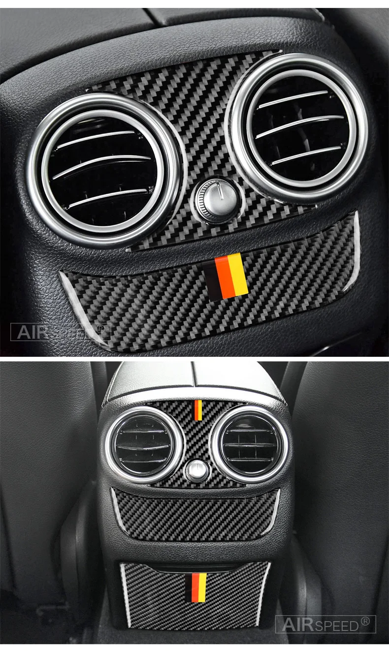 Mercedes Benz W205 C Class C180 C200 C300 GLC Accessories Carbon Fiber Car Rear Air Conditioning Outlet Cover Trim  (3)