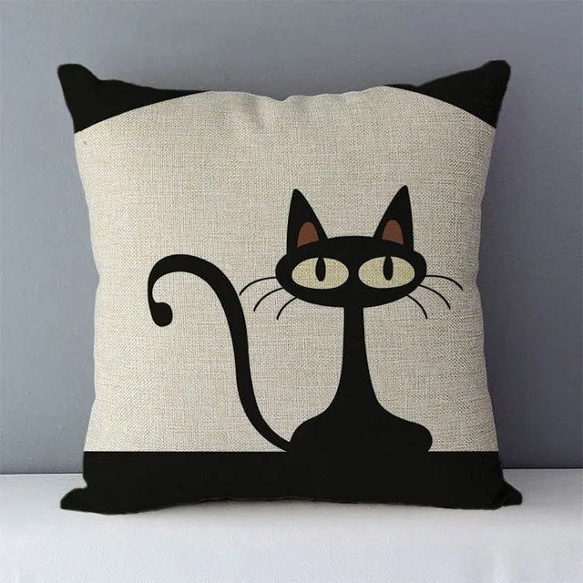 Selected Couch cushion Cartoon cat printed quality cotton linen home decorative pillows kids bedroom Decor pillowcase Selected Couch cushion Cartoon cat printed quality cotton linen home decorative pillows kids bedroom Decor pillowcase wholesale