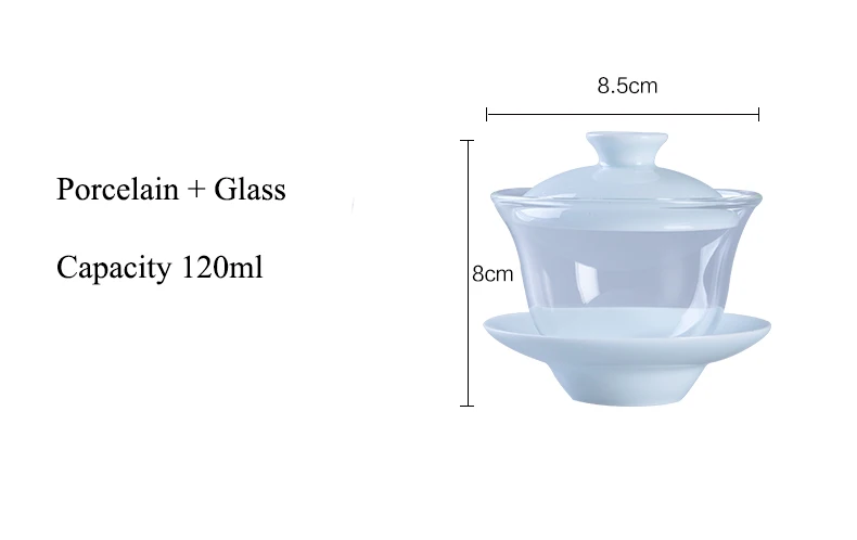 "King tea Mall" Celadon ФАРФОР+ Термостойкое стекло Gaiwan для китайское кун-фу чай, чайные изделия, чайные сервизы, чайные инструменты, подарки