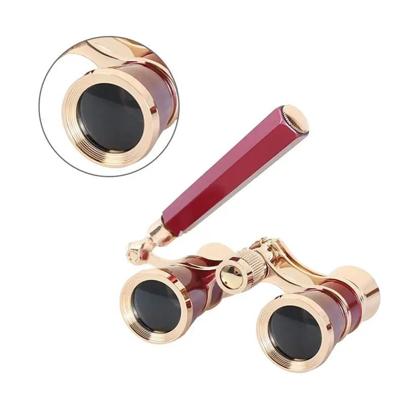 3X25 Бинокль Классический складной опера очки бинокль металлический корпус позолоченная ручка театральный телескоп Ретро дизайн женский подарок