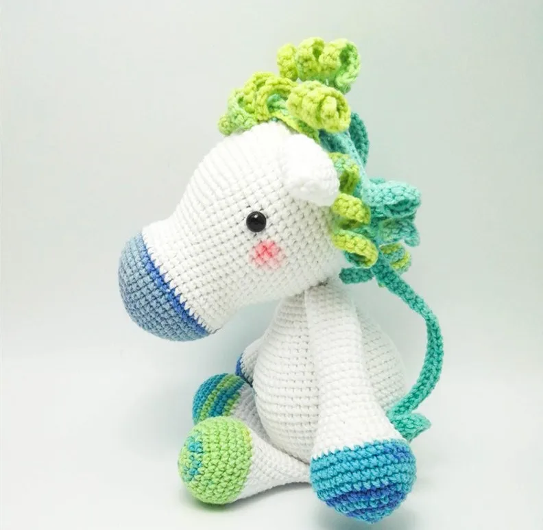 Вязаные игрушки амигуруми лошадка с куклой номер WS0080