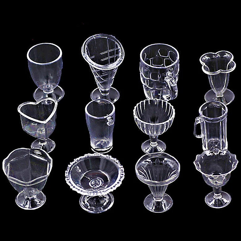 

12pcs 1/12 Scale Dollhouse Miniature Drink Cups Set Model Pretend Play Mini Food Doll House Accessories Fit Toy
