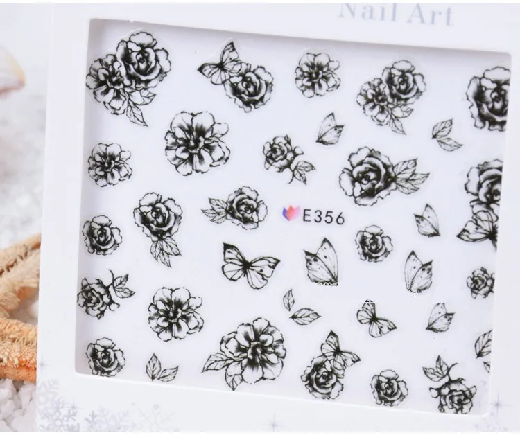 Последние японские наклейки 10 шт 3D самоклеющиеся Цветочные наклейки для дизайна ногтей s ультра-тонкие наклейки сухие цветы 3d наклейки для украшения ногтей