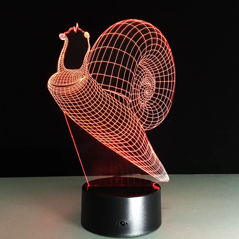 Детские Подарочные игрушки милая маленькая улитка 3D лампа креативный маленький