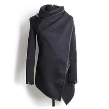 Женское осеннее весеннее асимметричное длинное кашемировое пальто куртка шарф воротник одноцветное пальто женское теплое пальто с длинным рукавом