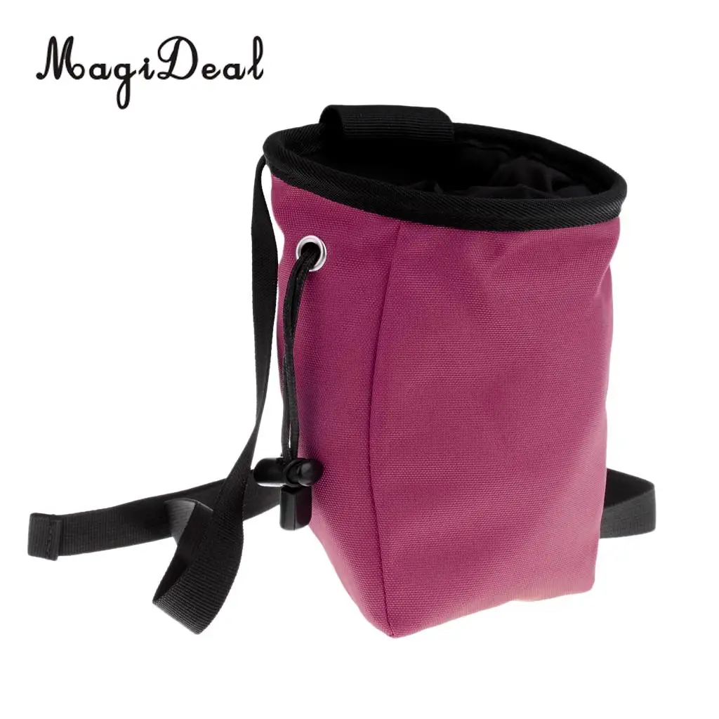 Rock Climbing Chalk Bag Mountaineering Bouldering Weightlifting Gym Magnesium Powder Storage Pouch with Zip Pocket & Waist Belt