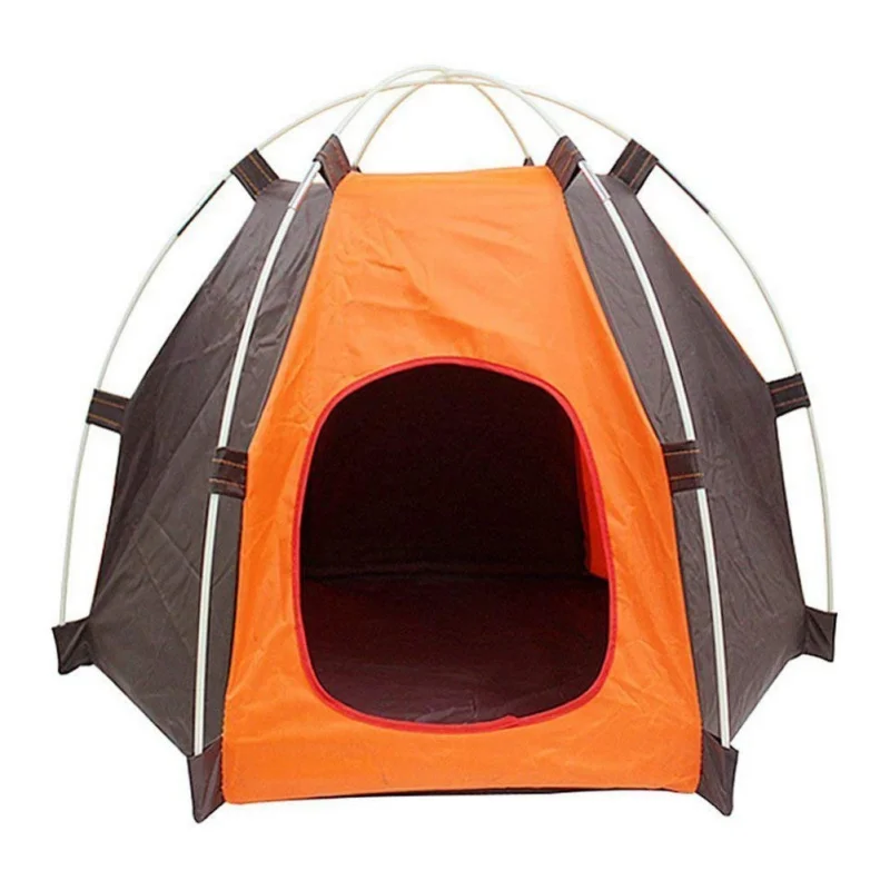 

Portable Folding Camping Pet Dog Cat Tent House Shelter Rainproof Sunscreen Washable Indoor Outdoor Camping Puppy Pet Tent Bed