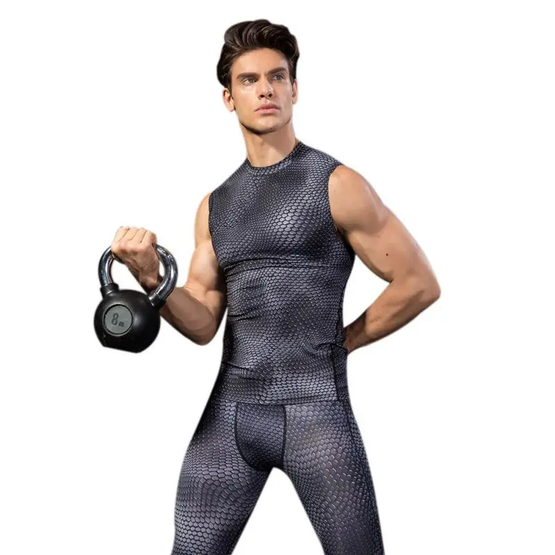 Тонкий стрейчевый мужской жилет с 3D принтом, быстросохнущая одежда для верховой езды, спорта, фитнеса, тренировок