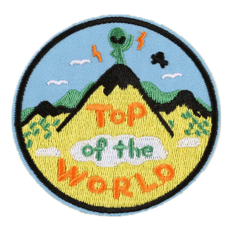 UFO Alien Top Of The World вышитые нашивки шитье железо на значке для сумки джинсы шляпа
