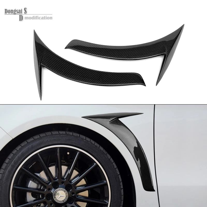 

Mercedes Carbon Fiber Fender Trim For Mercedes CLA W117 2014 + Glossy Black 1 Pair Benz Car Side Air Vent CLA 180 200 250 45 AMG