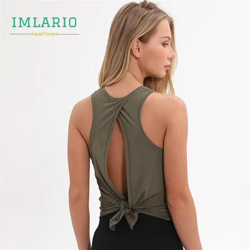 tie back workout tank top