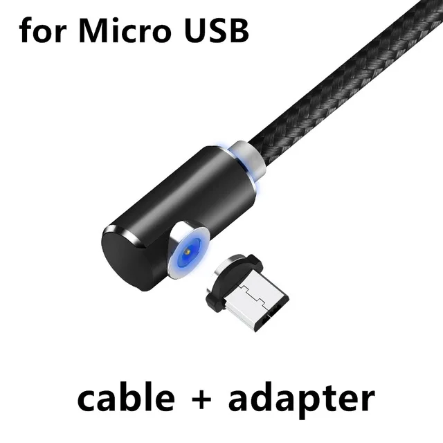 CatXaa 1 м Ell Магнитный черный кабель type C Магнит Micro USB 2.4A зарядное устройство адаптер для huawei samsung power Bank - Цвет: Micro USB Cable