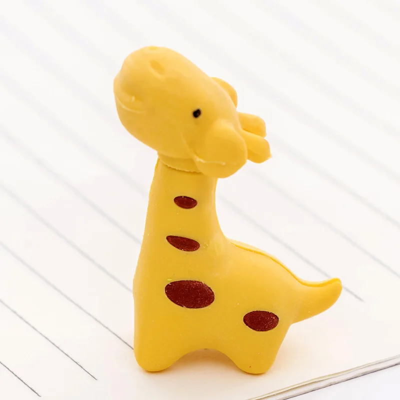 2 предмета карандашный ластик резиновые прекрасный панда Жираф лиса студенты канцелярские милые ластики Материал рисунок Эсколар приз для