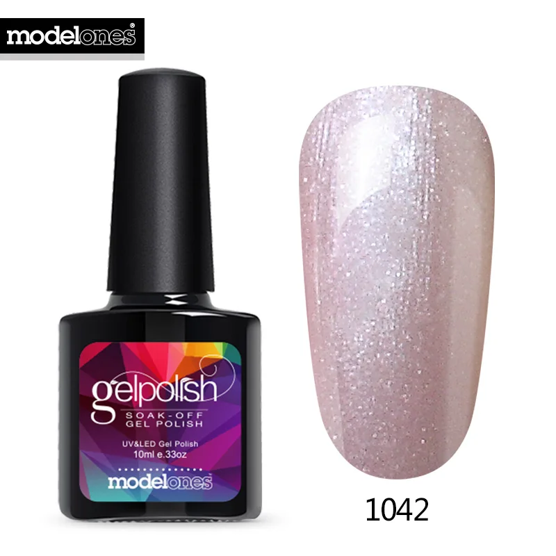 Modelones Colorful Nail Art Led Gel Polish Soak Off Shining Nail Gel Varnish Long Lasting Enamel Semi Permanent Lacquer Gel - Color: 1042