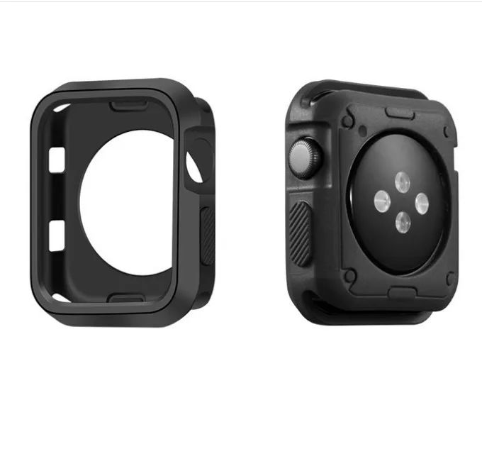black black Чехол для Apple Watch 4 44 мм 40 мм iwatch series 3 2 1 42 мм/38 мм защитный силиконовый защитный чехол - Цвет: black black