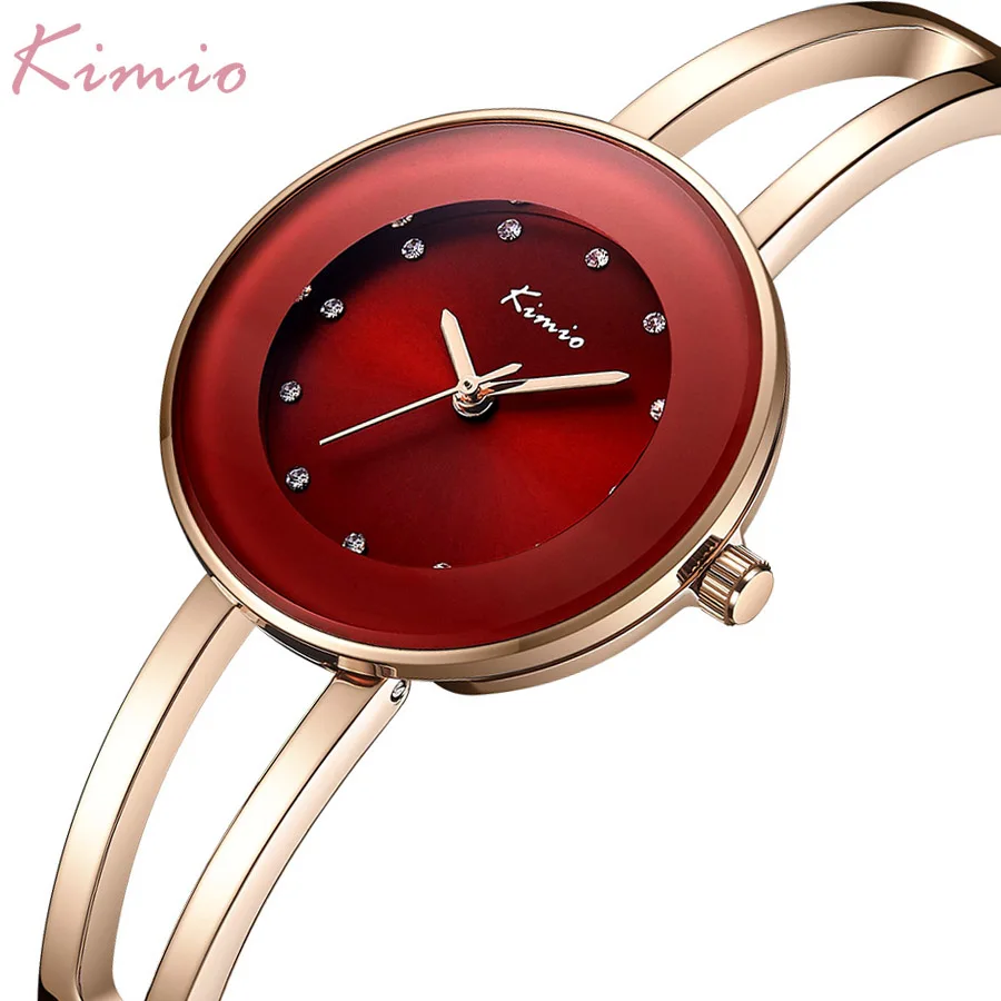 

Kimio New Fashion Stainless steel Rhinestone Wristwatch Bracelet Quartz watch Woman Ladies Watches Clock Female Dress Relogio
