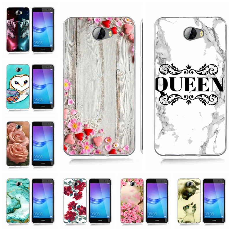 Thin Back Cases For Y5 ii Y5ii Cover/5A LYO-L21/Y6 II Case Luxury Flower Painted Soft TPU Silicone Cover Huawei P9 Lite A835 |