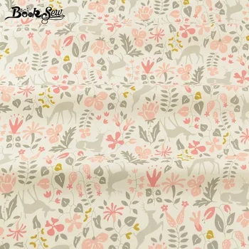 

Booksew Telas De Algodon Para Patchwork Sewing White 100% Cotton Fabric Floral Twill Tissus Au Metre DIY Dress Material Curtain