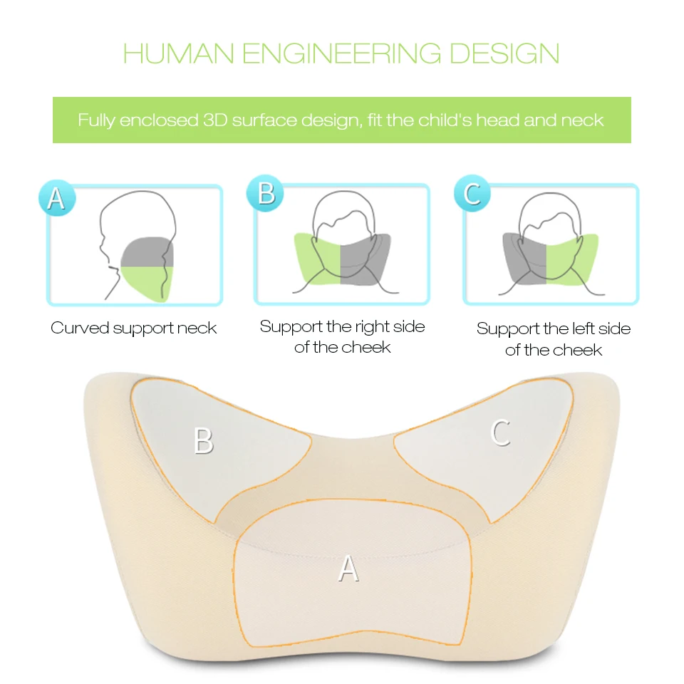 Детское заднее сиденье, автомобильный подголовник, подушка для шеи для детей, авто поддержка, чехол, u-образная подушка из пены с эффектом памяти для шеи, автомобильные аксессуары
