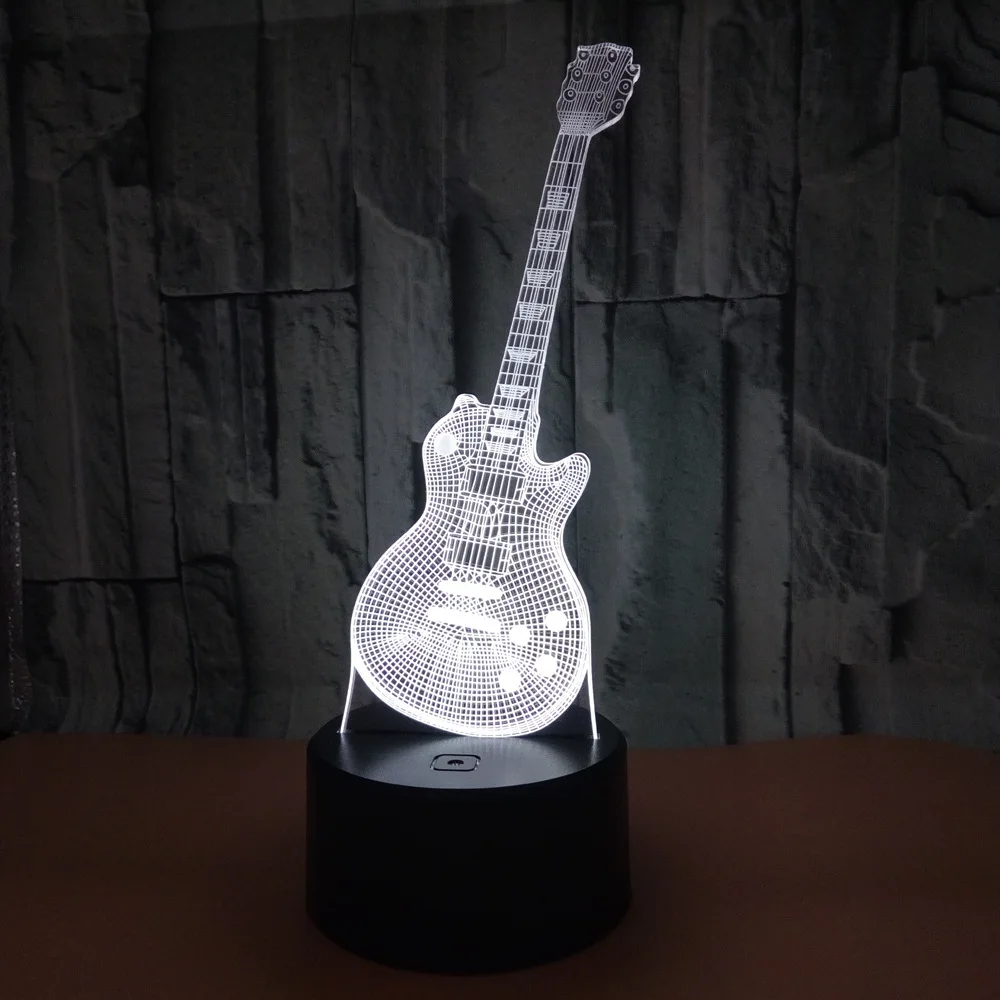 3D Led визуальный Красочный USB настольная лампа креативная Мода Музыка электрогитара лампа Декор подарки Lampara детский спальный ночник