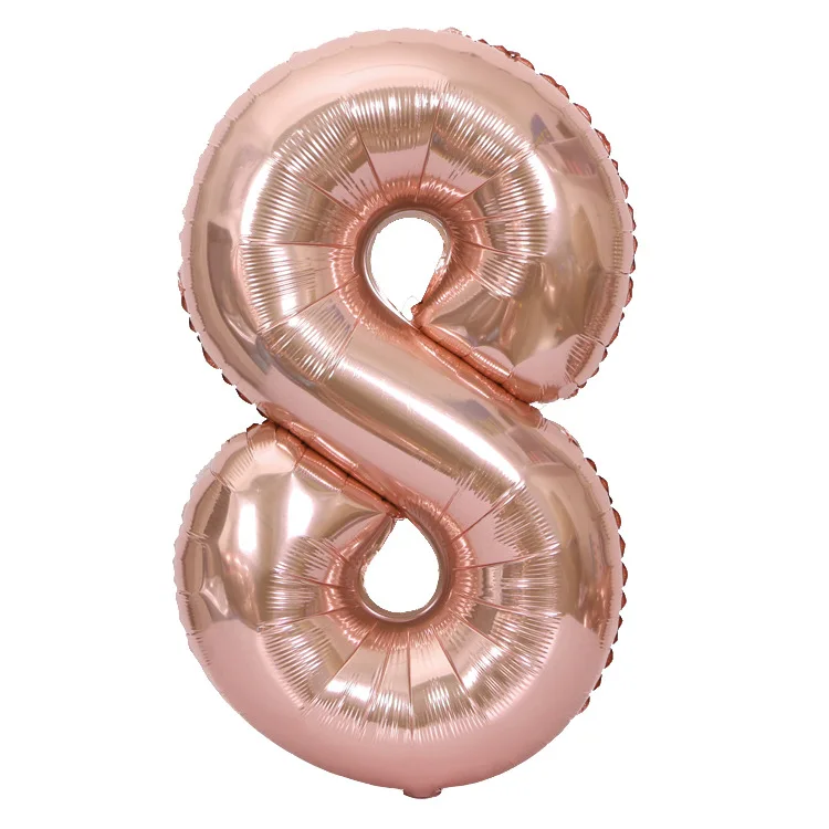 40 Inch Number Balloons Birthday Party Decorations Kids Big Aluminium Film Balloons Birthday Party Decorations Adult - Цвет: rose gold see chart