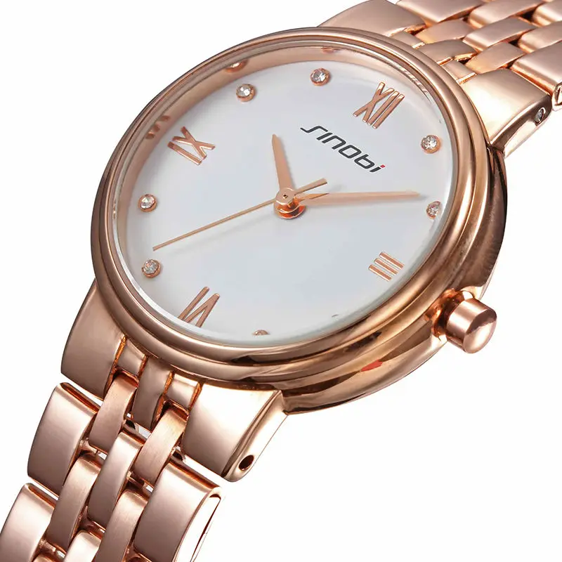

SINOBI Fashion Gift Women Watches Bracelet Watch Golden Watchband Luxurious Clock Ladies Geneva Quartz Clock Female Wristwatch