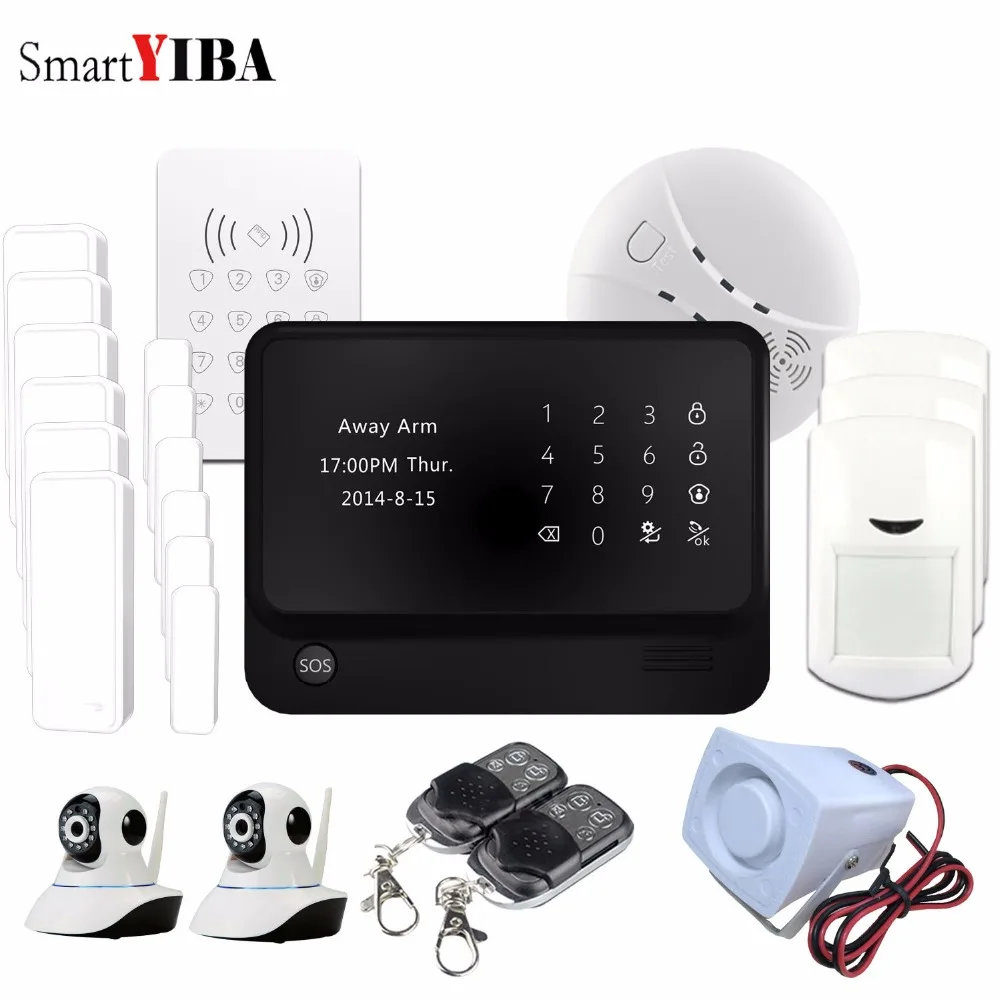

SmartYIBA 8 Wired Zones GSM WiFi Alarm Wireless Network Cameras Wireless GSM Home Alarm System Support Relayout and WIFI Socket