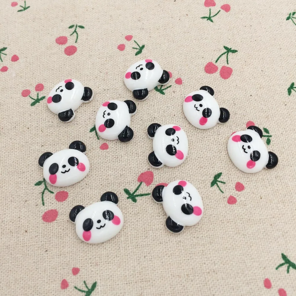 

10 Pieces Resin Flat Back Flatback Cabochon Kawaii Panda Animal DIY Craft Decoration For Hair Bow Center Accessories 18*20mm